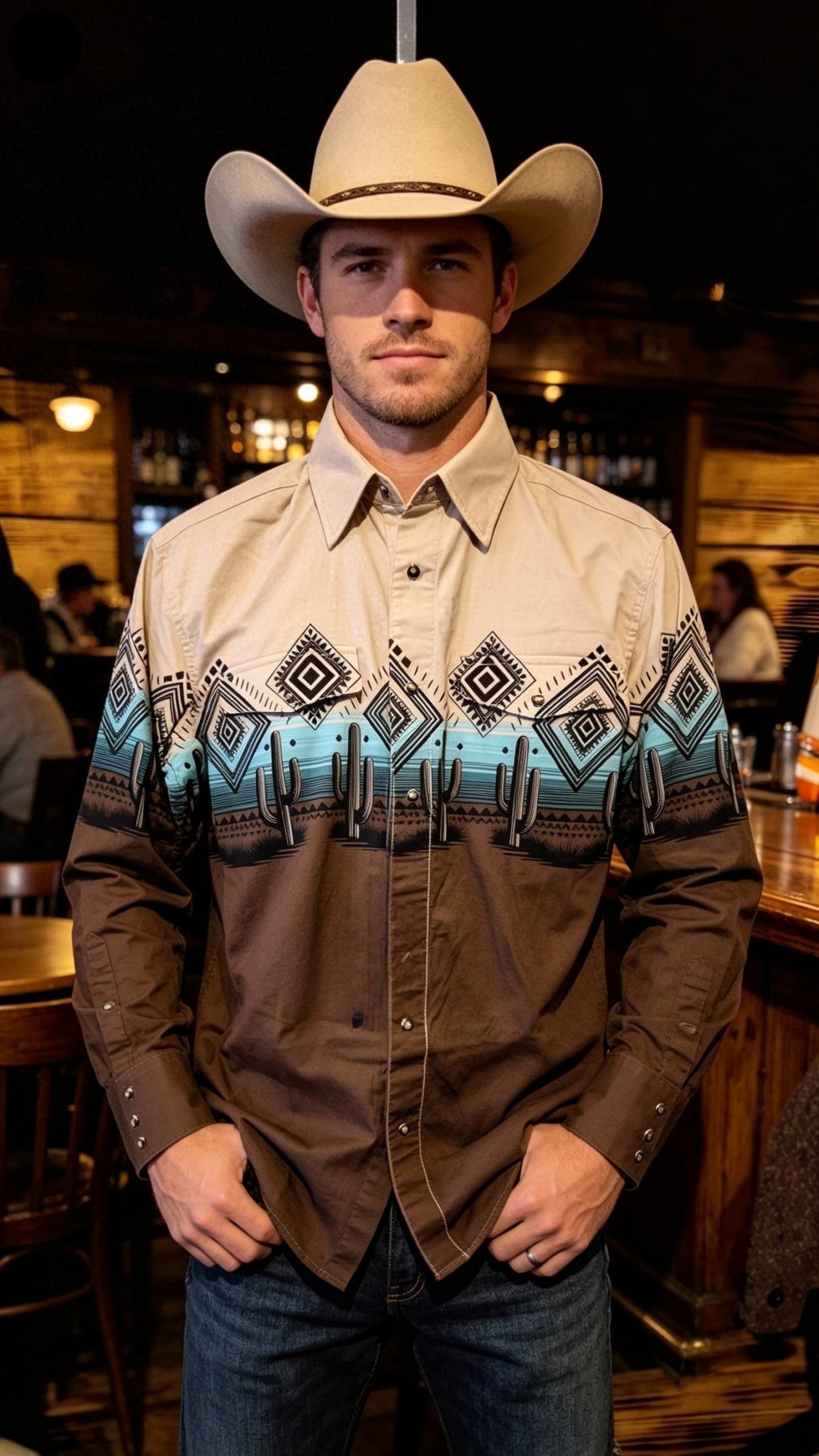 Camisa  oeste  turquesa