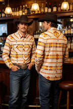 Cargar imagen en el visor de la galería, Camisa amarillo línea naranja.
