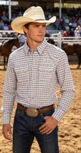 Cargar imagen en el visor de la galería, Camisa trian azul blanca
