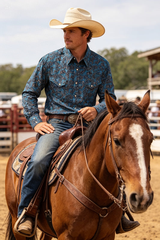 Camisa azul guias
