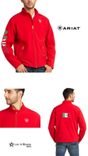 Cargar imagen en el visor de la galería, Chamarra ARIAT hombre rojo con bandera de México
