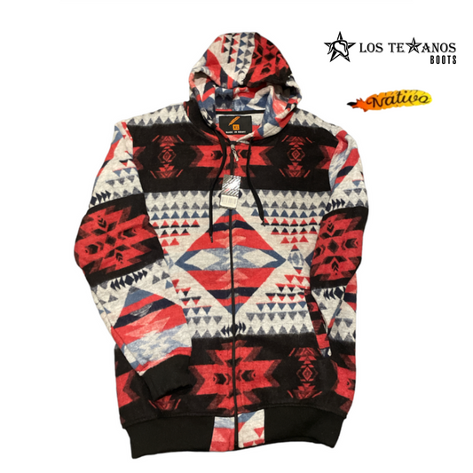 Sudadera de hombre marca Nativo negro con colores