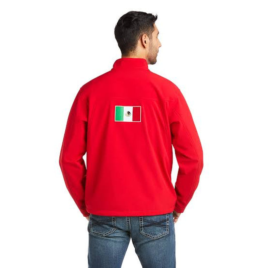 Chamarra ARIAT hombre rojo con bandera de México